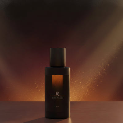 Obsidian smoky oud leather perfume bottle by R Squared