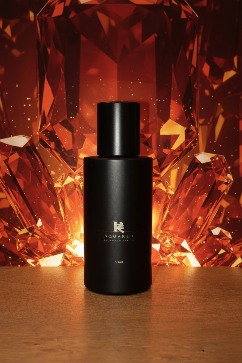Flashpoint saffron burnt sugar amber perfume bottle by R Squared