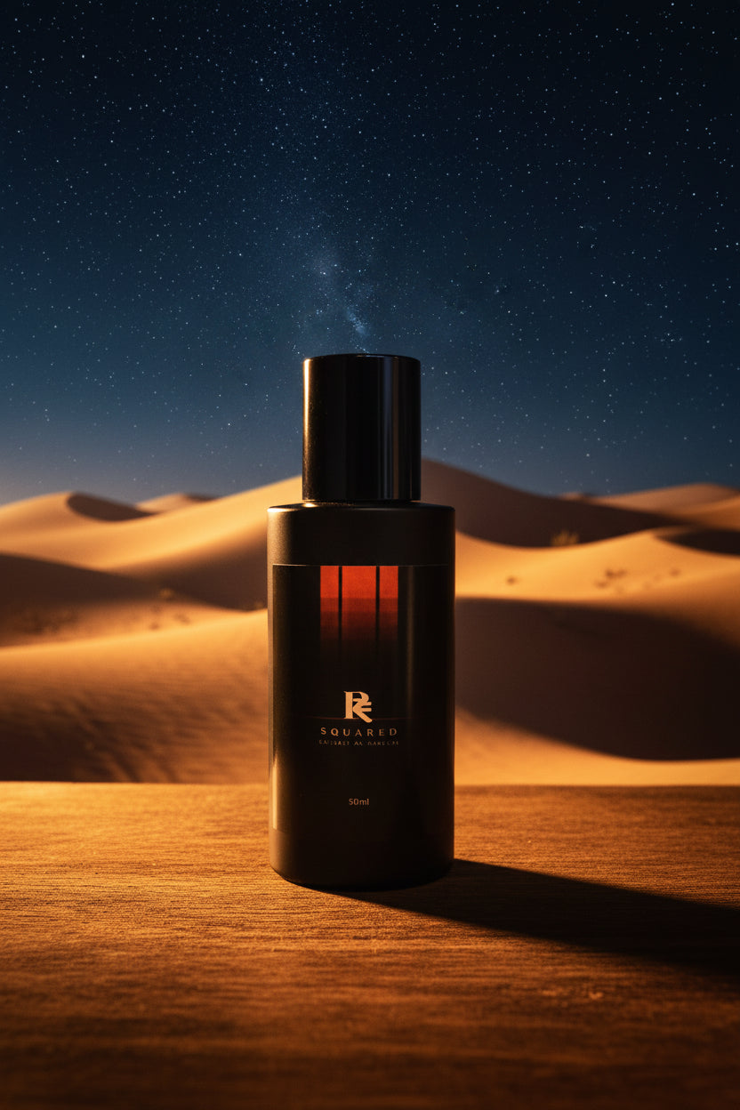 Heir almond vanilla tonka perfume bottle by R Squared