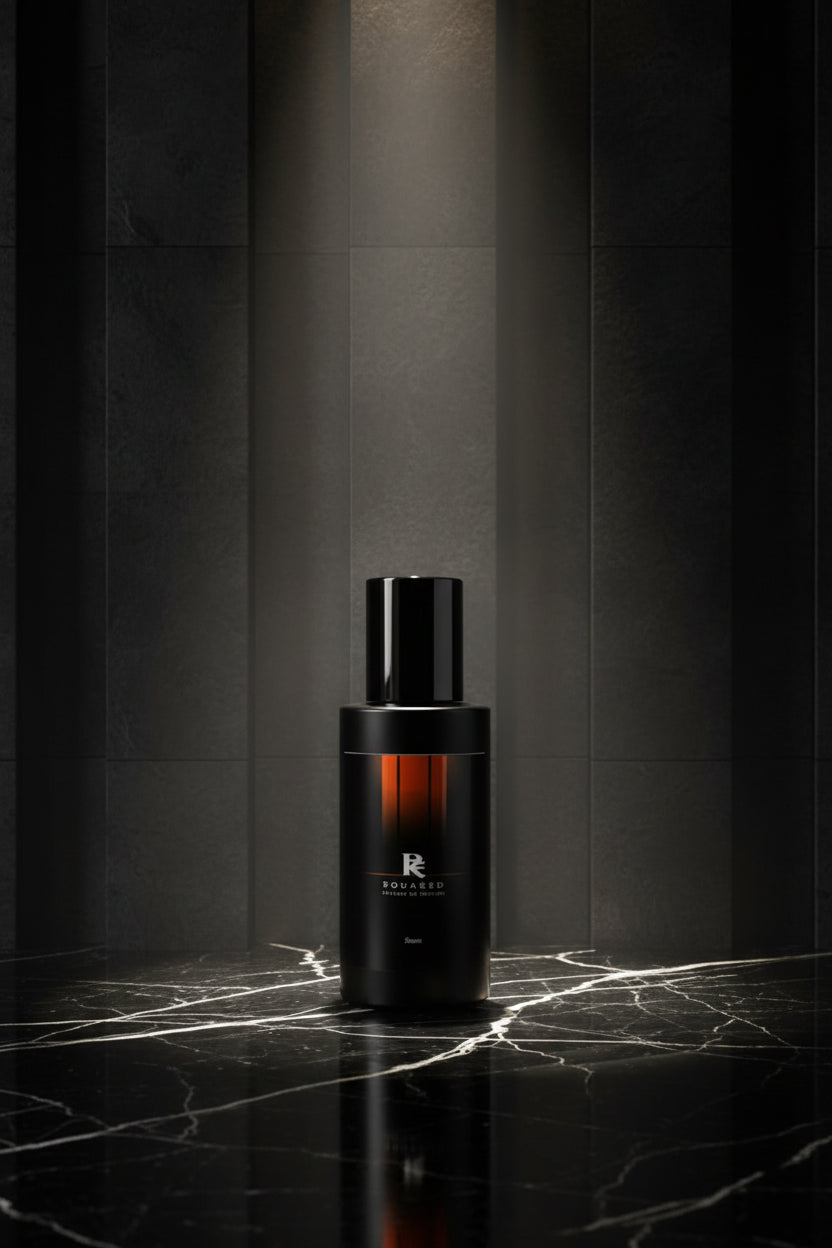 Static mint mandarin cedar cologne bottle by R Squared